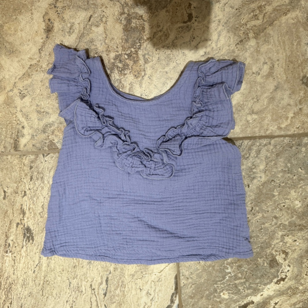 Used size 3T SHEIN Kids Ruffled Blue Top